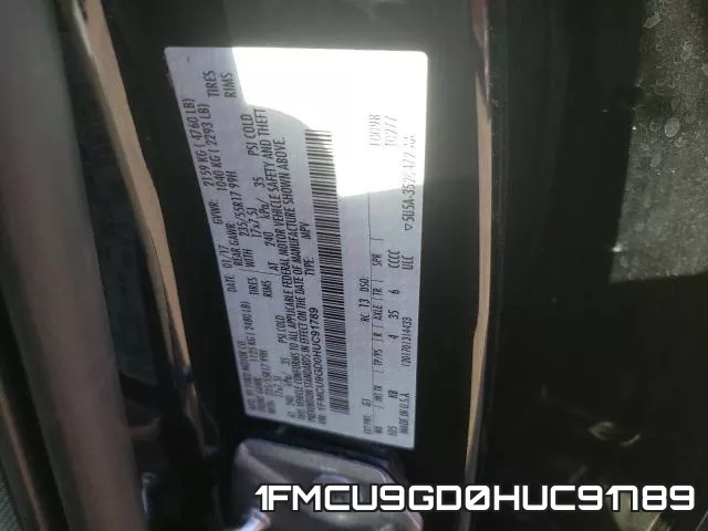 1FMCU9GD0HUC91789 фото 2