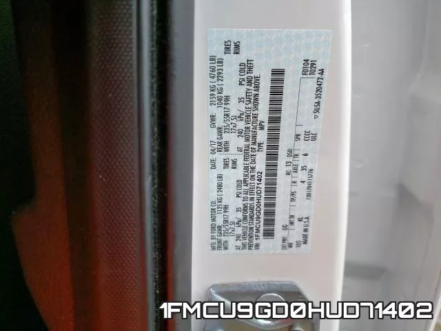 1FMCU9GD0HUD71402 фото 2