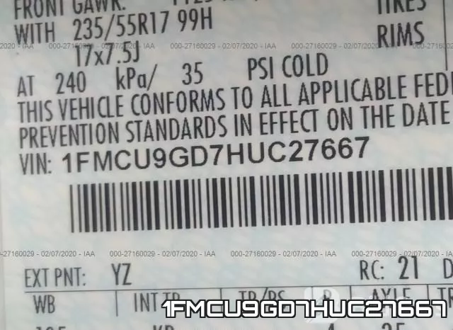 1FMCU9GD7HUC27667 фото 10