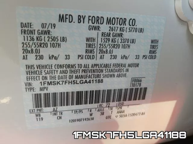 1FMSK7FH5LGA41188 фото 2