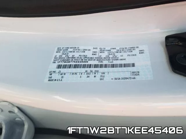 1FT7W2BT7KEE45406 фото 2