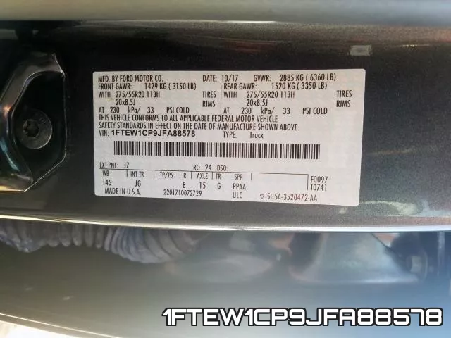 1FTEW1CP9JFA88578 фото 2