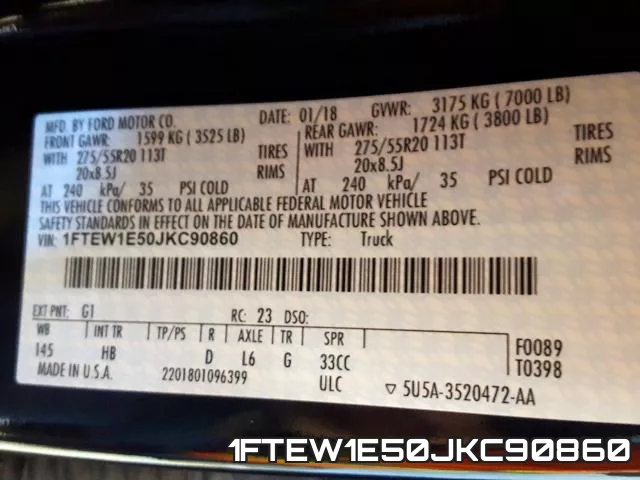 1FTEW1E50JKC90860 фото 2
