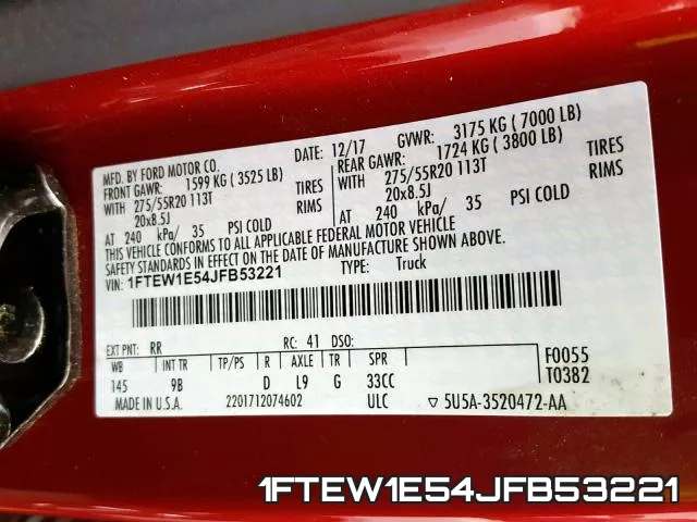 1FTEW1E54JFB53221 фото 2