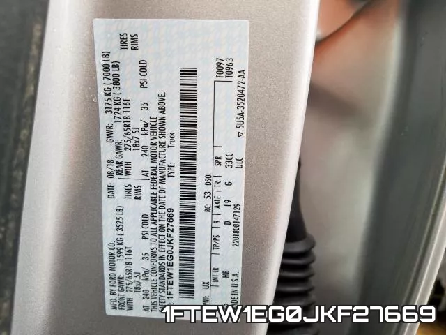 1FTEW1EG0JKF27669 фото 2