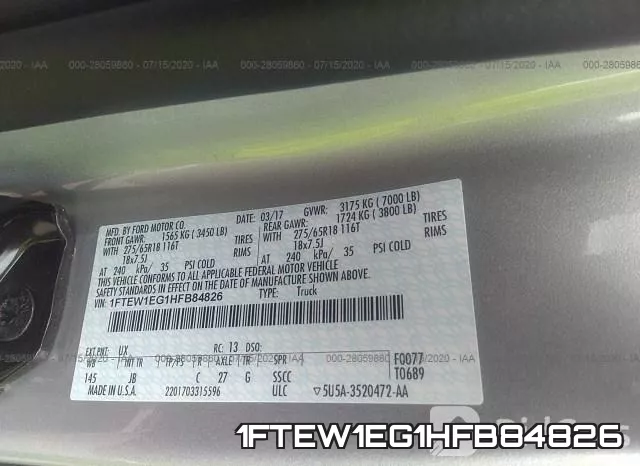 1FTEW1EG1HFB84826 фото 10