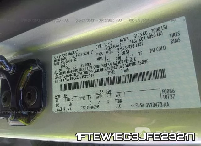 1FTEW1EG3JFE23217 фото 10
