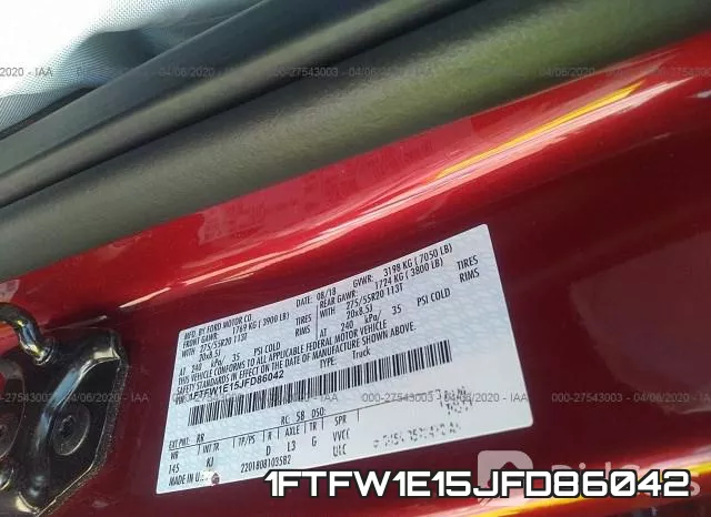 1FTFW1E15JFD86042 фото 10