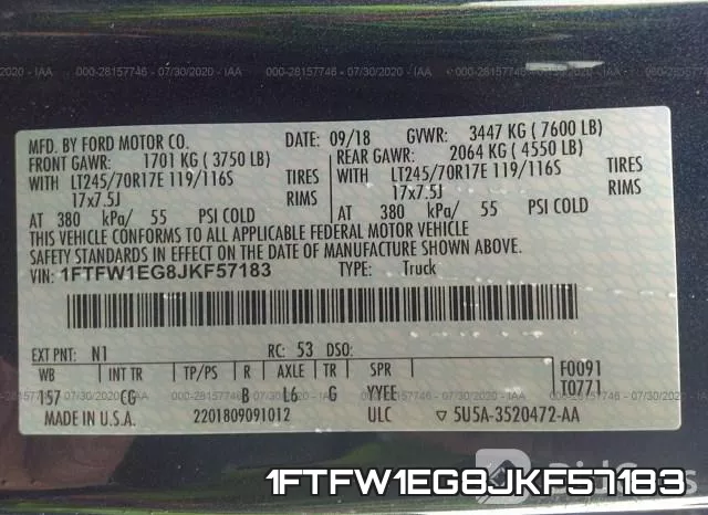 1FTFW1EG8JKF57183 фото 10