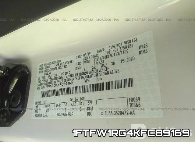 1FTFW1RG4KFC89169 фото 10