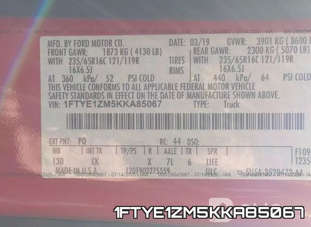 1FTYE1ZM5KKA85067 фото 10