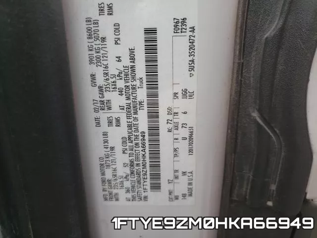 1FTYE9ZM0HKA66949 фото 2