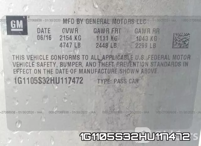 1G1105S32HU117472 фото 10