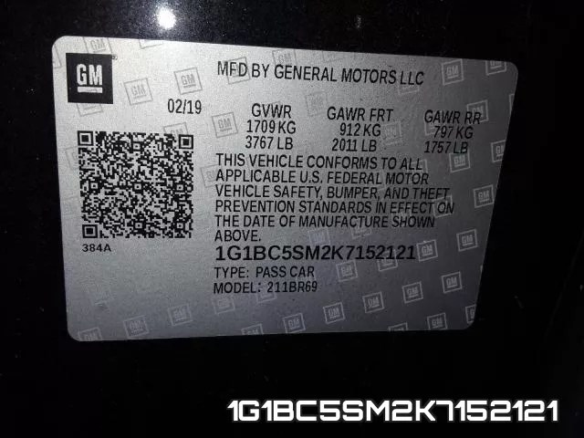 1G1BC5SM2K7152121 фото 2
