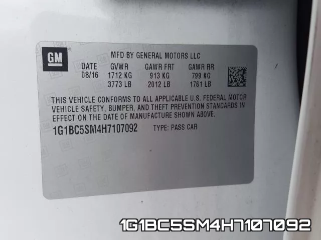 1G1BC5SM4H7107092 фото 2