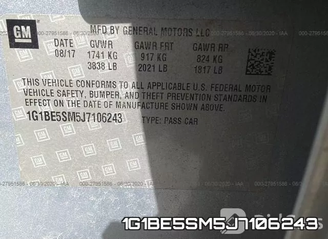1G1BE5SM5J7106243 фото 10