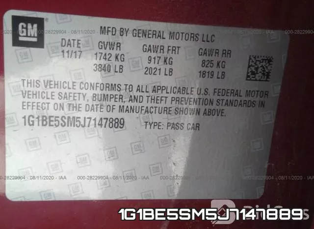 1G1BE5SM5J7147889 фото 10