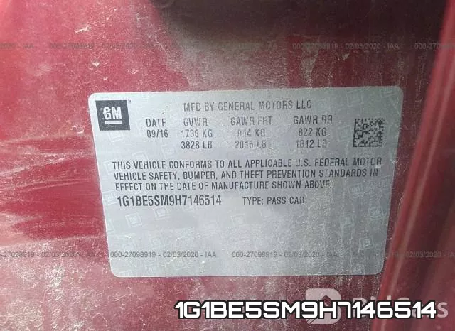 1G1BE5SM9H7146514 фото 10