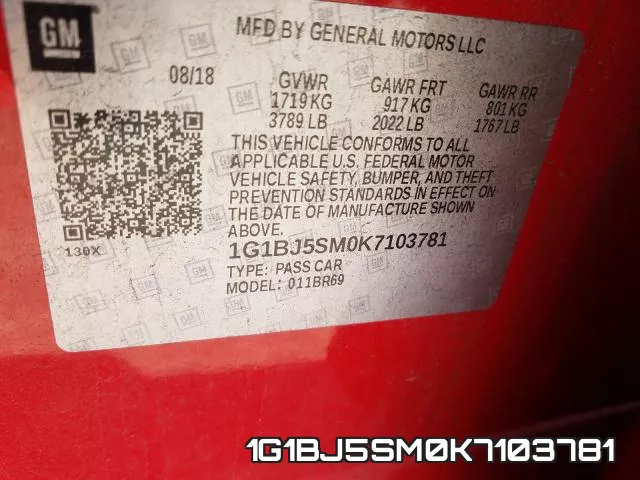 1G1BJ5SM0K7103781 фото 2