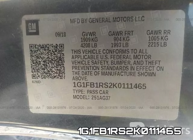 1G1FB1RS2K0111465 фото 10