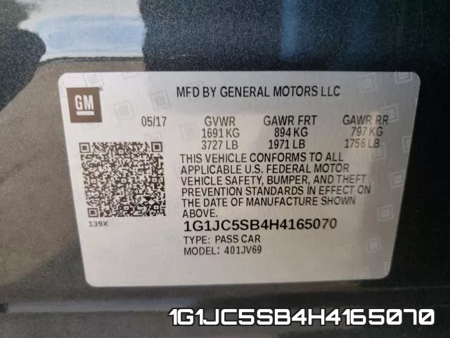 1G1JC5SB4H4165070 фото 2