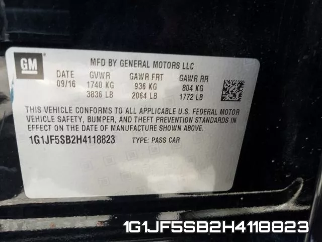 1G1JF5SB2H4118823 фото 2