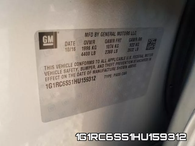 1G1RC6S51HU159312 фото 2