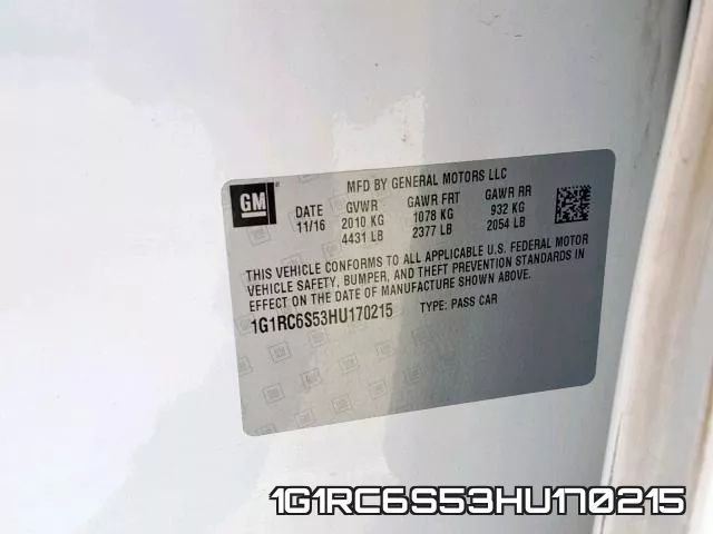 1G1RC6S53HU170215 фото 2