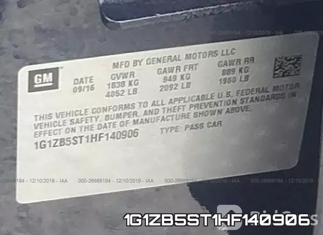 1G1ZB5ST1HF140906 фото 10