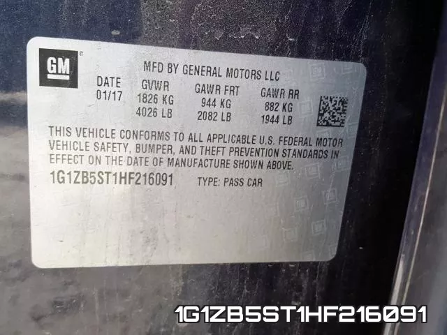 1G1ZB5ST1HF216091 фото 2