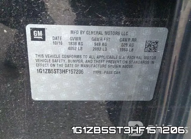 1G1ZB5ST3HF157206 фото 10