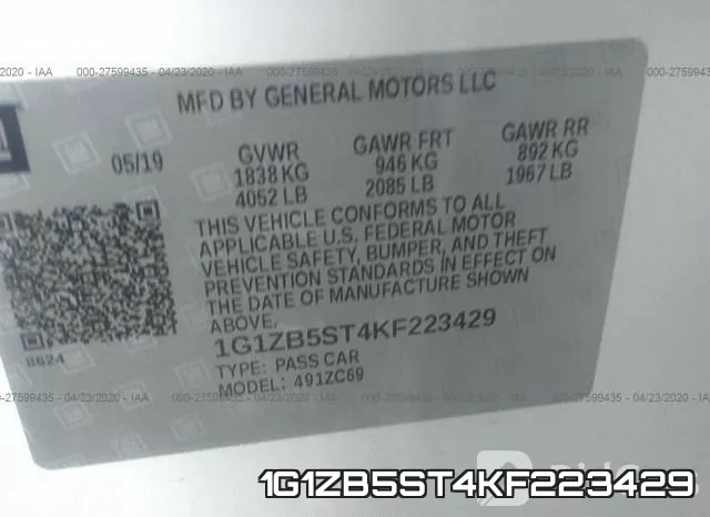 1G1ZB5ST4KF223429 фото 10