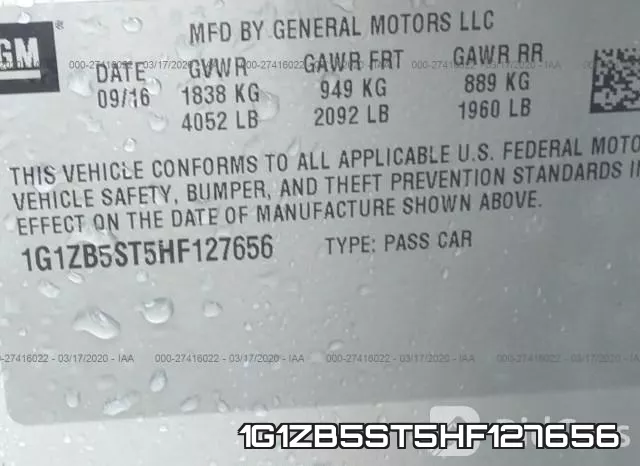 1G1ZB5ST5HF127656 фото 10