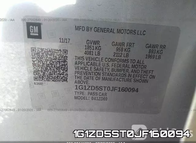 1G1ZD5ST0JF160094 фото 10