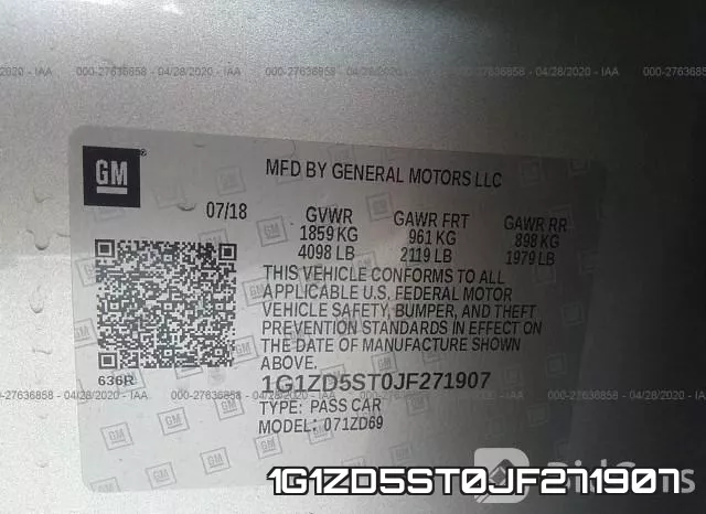 1G1ZD5ST0JF271907 фото 10