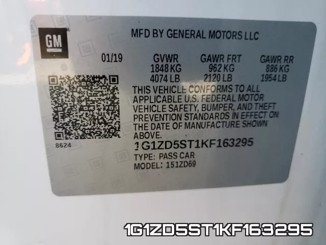 1G1ZD5ST1KF163295 фото 2