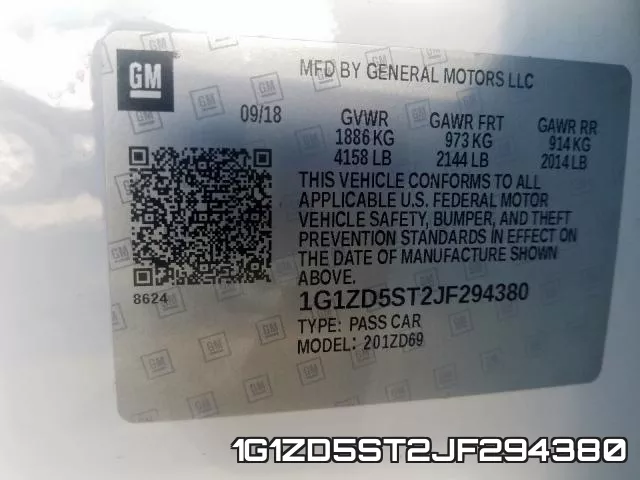 1G1ZD5ST2JF294380 фото 2