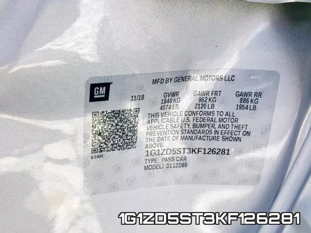 1G1ZD5ST3KF126281 фото 2
