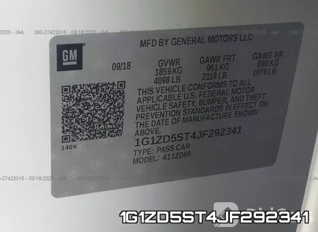 1G1ZD5ST4JF292341 фото 10