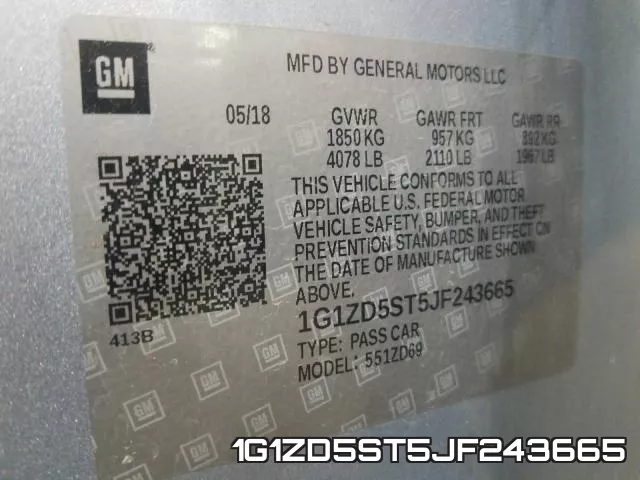 1G1ZD5ST5JF243665 фото 2