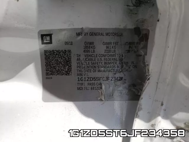 1G1ZD5ST6JF234358 фото 2