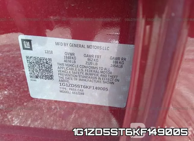 1G1ZD5ST6KF149005 фото 10