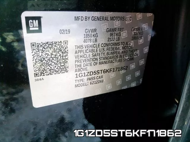 1G1ZD5ST6KF171862 фото 2