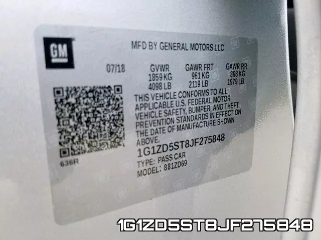 1G1ZD5ST8JF275848 фото 2