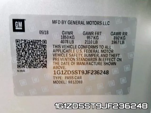 1G1ZD5ST9JF236248 фото 2