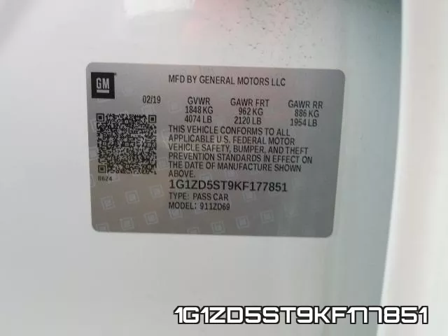 1G1ZD5ST9KF177851 фото 2