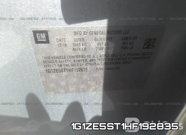 1G1ZE5ST1HF192835 фото 10