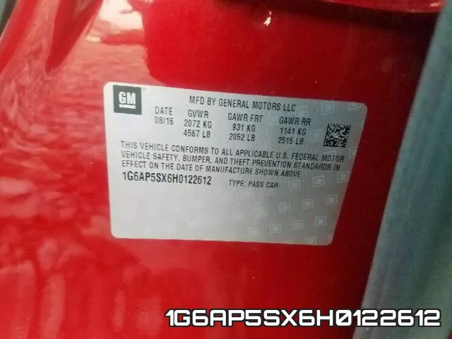 1G6AP5SX6H0122612 фото 2