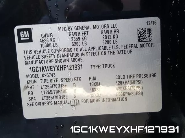 1GC1KWEYXHF127931 фото 2