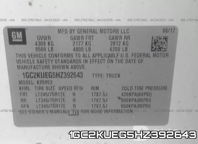 1GC2KUEG5HZ392643 фото 10